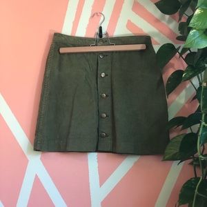 American apparel corduroy A-line button up skirt